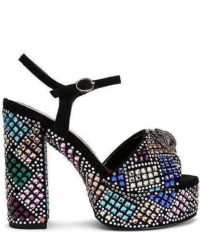 Kurt Geiger London Kensington Crystal and Stud Platform Sandals