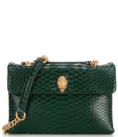 Kurt Geiger London Kensington Dark Green Snake Shoulder Bag