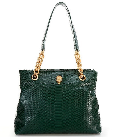 Kurt Geiger London Kensington Dark Green SnakeTote Bag