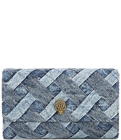 Kurt Geiger London Kensington Denim Wallet On Chain Crossbody Bag