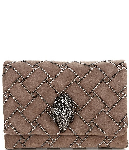 Kurt Geiger London Kensington Drench Studded Detail Suede Quilted Mini Crossbody Bag