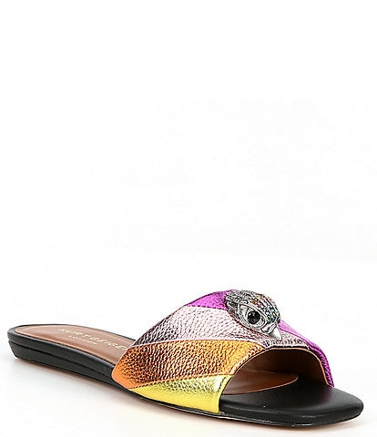 Kurt Geiger London Kensington Metallic Rainbow Slide Sandals