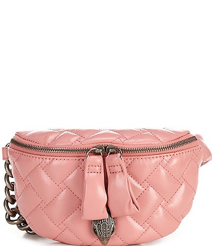 Kurt Geiger London Kensington Pink Quilted Small Belt Bag