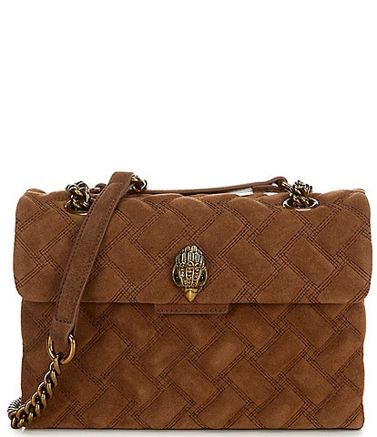 Kurt Geiger London Kensington Quilted Suede Chain Strap Shoulder Bag