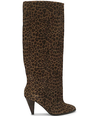 Kurt Geiger London Lambeth Slouchy Suede Leopard Tall Boots