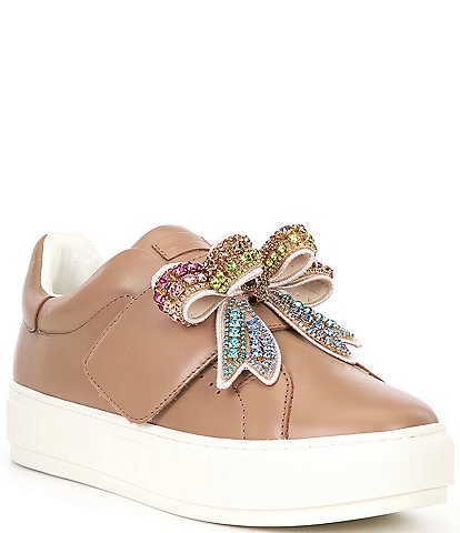 Kurt Geiger London Laney Eagle Head Crystal Bow Platform Sneakers