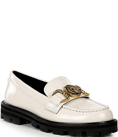 Kurt Geiger London Mansion Leather Buckle Ornament Loafers