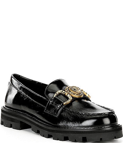 Kurt Geiger London Mansion Leather Buckle Ornament Loafers
