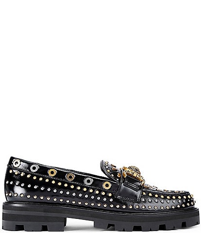 Kurt Geiger London Mansion Leather Stud and Rivet Loafers