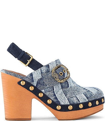 Kurt Geiger London Mayfair Denim Slingback Clogs
