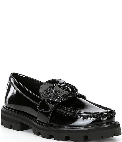 Kurt Geiger London Mayfair Drenched Patent Leather Chunky Loafers