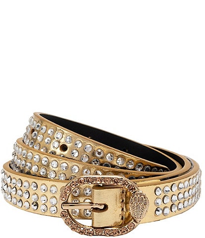 Kurt Geiger London Mayfair Metallic Embellished Scratchy Belt