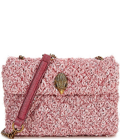 Kurt Geiger London Medium Kensington Pink Tweed Shoulder Bag