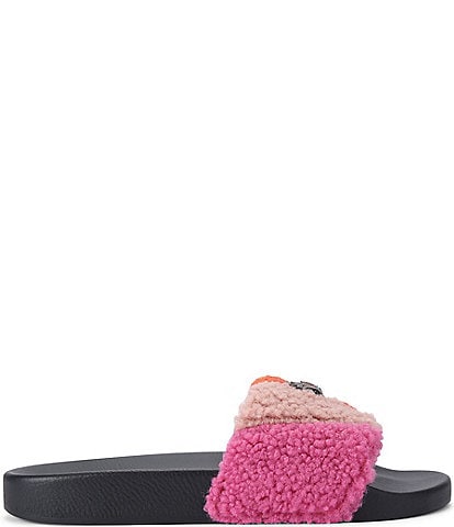 Kurt Geiger London Meena Colorblock Teddy Eagle Head Slides