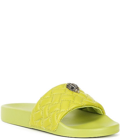 Kurt Geiger London Meena Quilted Eagle Head Pool Slide Sandals