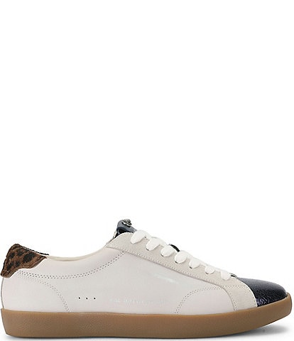 Kurt Geiger London Men's Strand Leather Leopard Accent Sneakers