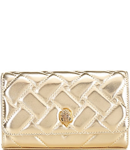 Kurt Geiger London Metallic Extra Mini Leather Quilted Wallet On Chain Crossbody Bag