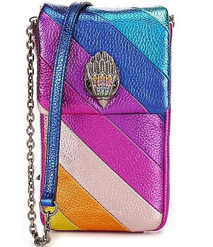 Kurt Geiger London Metallic Rainbow Phone Crossbody Bag