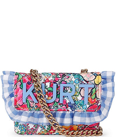 Kurt Geiger London Micro Kensington Floral Ruffle Gingham Kurt Crossbody Bag