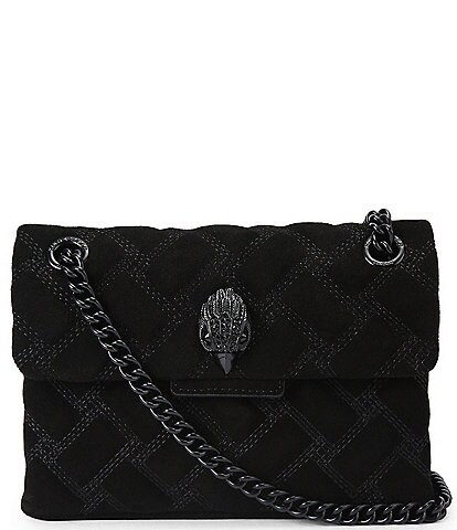 Kurt Geiger London Mini Kensington Triple Stitched Quilted Suede Crossbody Bag