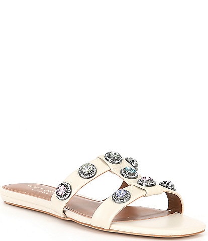 Kurt Geiger London Octavia Leather Jewel Slide Sandals