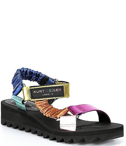 Kurt Geiger London Orion Multicolor Strap Wedge Sandals