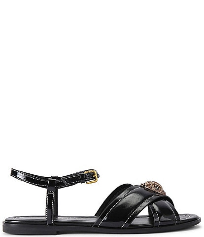 Kurt Geiger London Orson Leather Cross Band Sandals