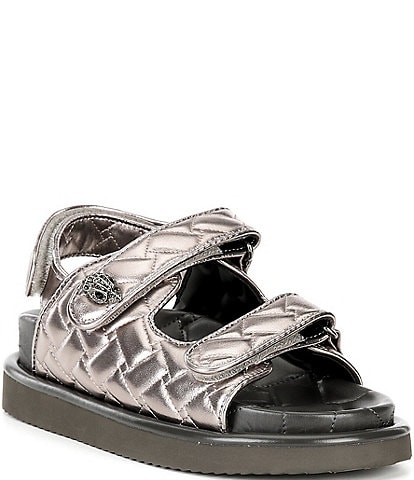 Kurt Geiger London Orson Leather Quilted Platform Slingback Sandals