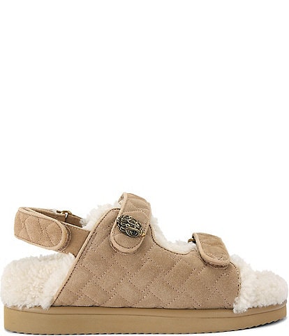 Kurt Geiger London Orson Teddy Quilted Shearling Sandals