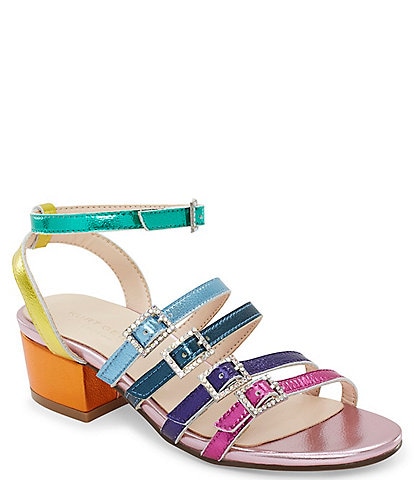 Kurt Geiger London Girls' Piera Rainbow Embellished Buckle Heel Dress Sandals (Toddler)