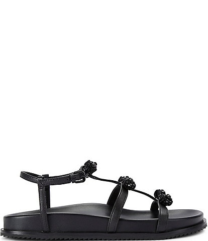 Kurt Geiger London Pierra Leather Micro Crystal Bow Sandals