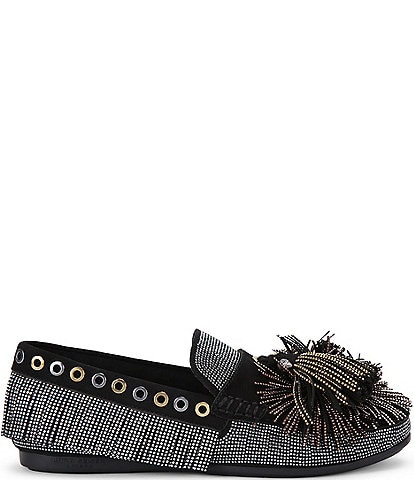 Kurt Geiger London Pom Pom Embellished Fringe Moccasins