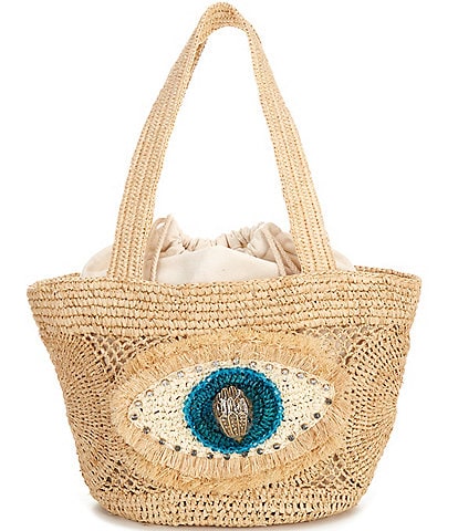 Kurt Geiger London Raffia Eye Basket Tote Bag