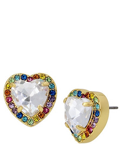 Kurt Geiger London Rainbow Heart Stud Earrings
