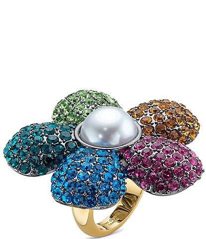Kurt Geiger London Rainbow Pav Flower Cocktail Ring