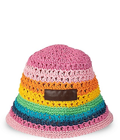 Kurt Geiger London Rainbow Straw Cloche Hat