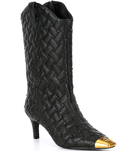 Kurt Geiger London Regent Crystal Quilted Leather Boots