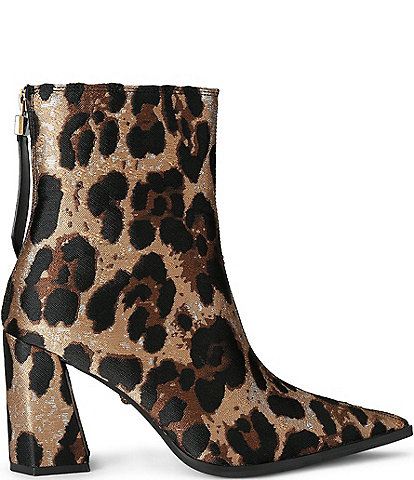 Kurt Geiger London Richmond Leopard Jacquard Zip Up Ankle Booties