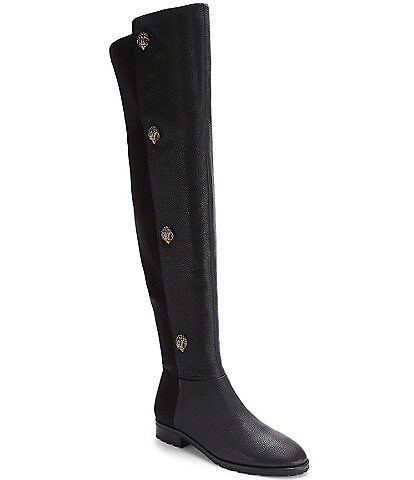 Kurt Geiger London Shoreditch Leather Eagle Head Over-The-Knee Flat Boots