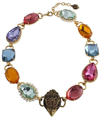 Kurt Geiger London Signature Eagle Candy Gemstone Statement Collar Necklace