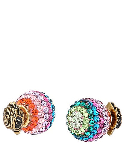Kurt Geiger London Signature Eagle Crystal Bead Front Back Earrings