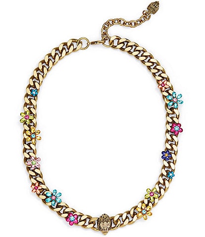Kurt Geiger London Signature Eagle Floral Collar Necklace