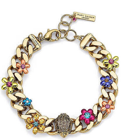 Kurt Geiger London Signature Eagle Floral Link Line Bracelet