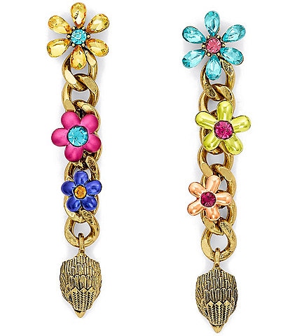 Kurt Geiger London Signature Eagle Floral Link Linear Earrings