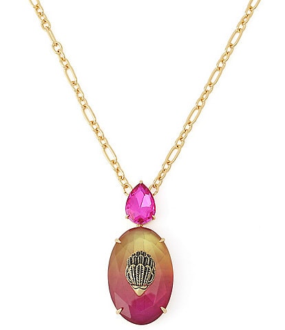 Kurt Geiger London Signature Eagle Gemstone Long Pendant Necklace