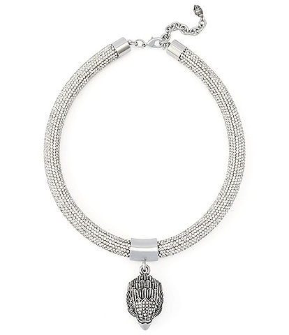 Kurt Geiger London Signature Eagle Mesh Chunky Rope Statement Collar Necklace