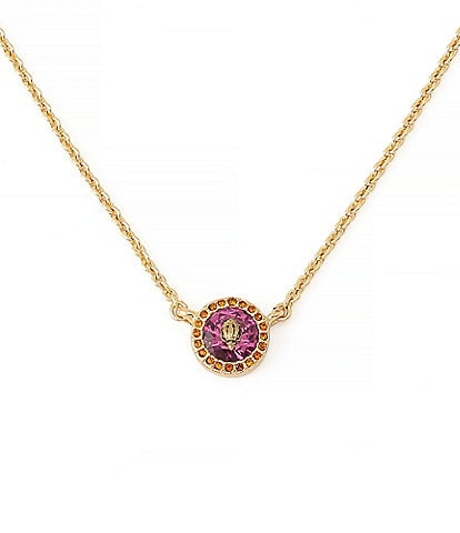 Kurt Geiger London Signature Eagle Resin Round Gemstone Short Pendant Necklace