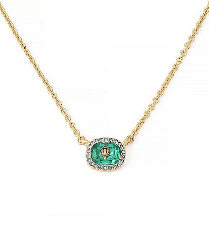 Kurt Geiger London Signature Eagle Resin Square Gemstone Short Pendant Necklace