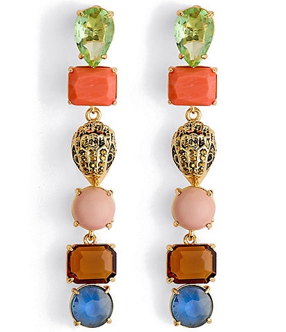 Kurt Geiger London Signature Eagle Stone Gem Linear Earrings