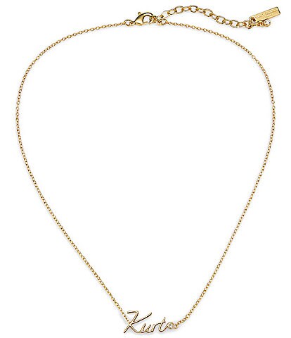 Kurt Geiger London Signature Kurt Script Short Pendant Necklace